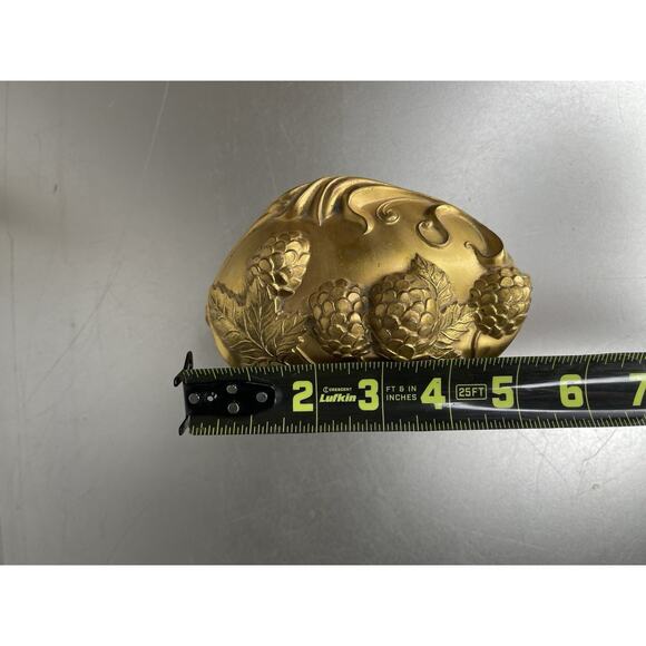 Antique Victorian Art Nouveau Jewelry Box Casket Gold/Spelter Pinecone - Picture 8 of 8